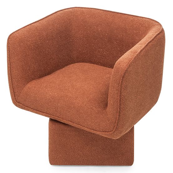 Swivel Chair One Copper, Boucle