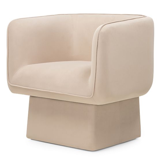 Swivel Chair One Light Beige, Velour