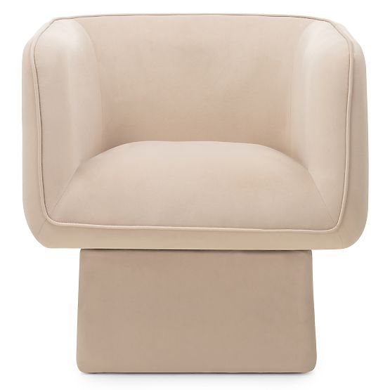 Swivel Chair One Light Beige, Velour