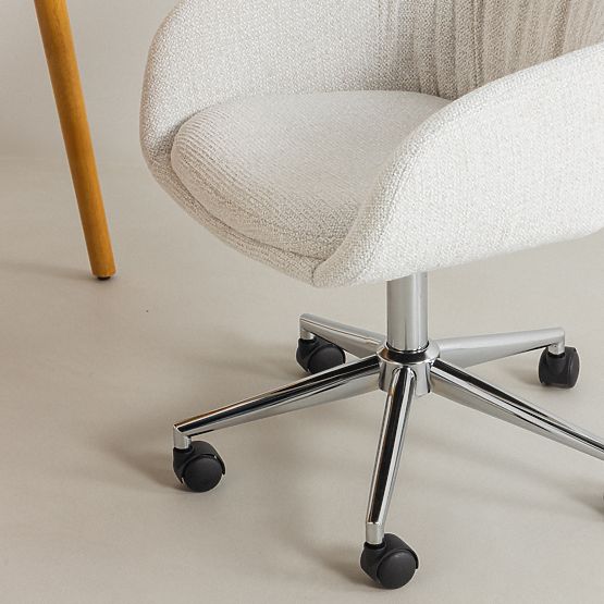 Swivel Chair Oti, Cream/Chrome Legs