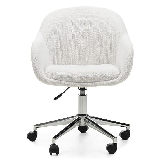 Swivel Chair Oti, Cream/Chrome Legs