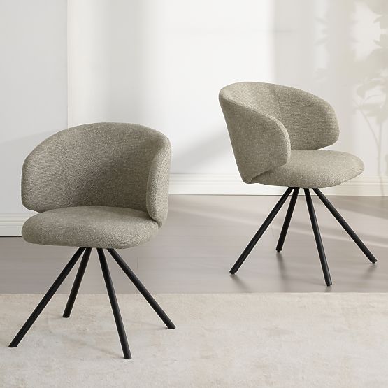 Swivel Chair Pearl Mocha, Black Legs