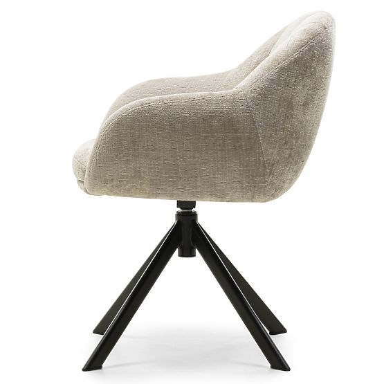 Swivel Chair Santos Light Beige/Black Legs