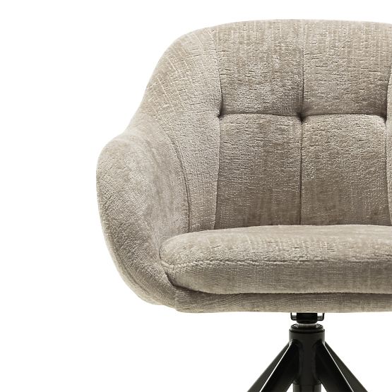 Swivel Chair Santos Light Beige/Black Legs