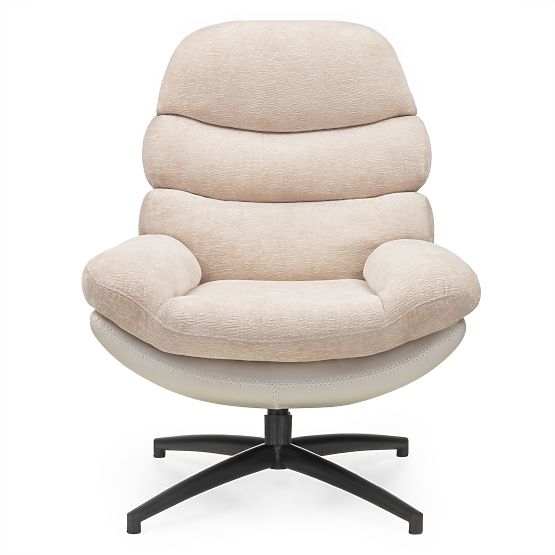 Swivel Chair with Footrest Prima Beige