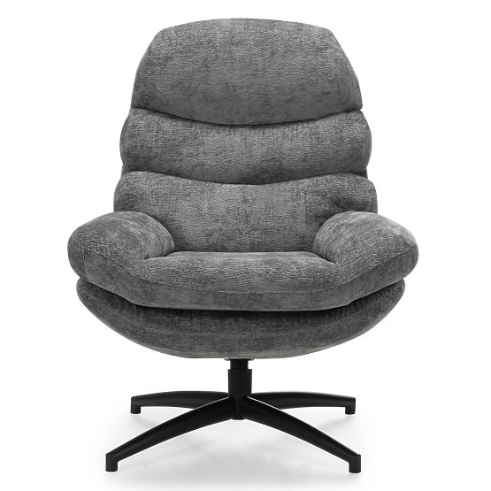 Swivel Chair with Footrest Prima Gray
