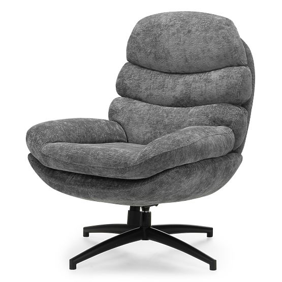 Swivel Chair with Footrest Prima Gray
