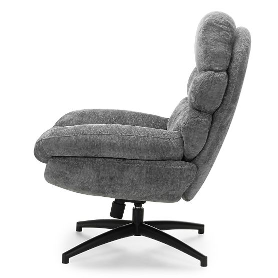 Swivel Chair with Footrest Prima Gray