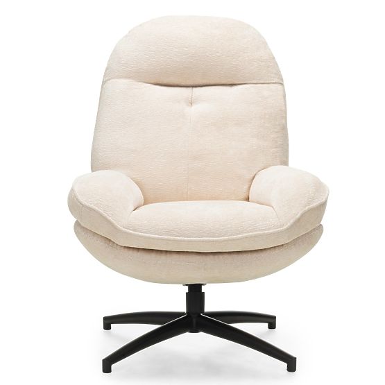 Swivel Chair with Footrest Verano Beige
