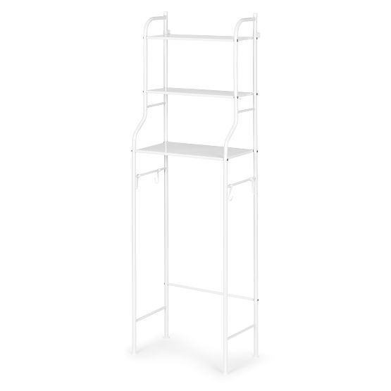 Tall Bathroom Shelf Over Toilet with 3 Shelves Aluminum Frame