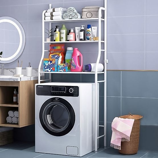 Tall Bathroom Shelf Over Toilet with 3 Shelves Aluminum Frame
