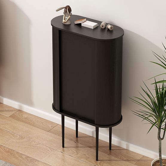 Tall Clemente Dresser with Slats, Black