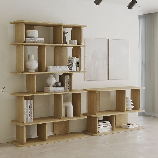 Tall Tulumo Shelf, Rounded, Cremona Torro Oak