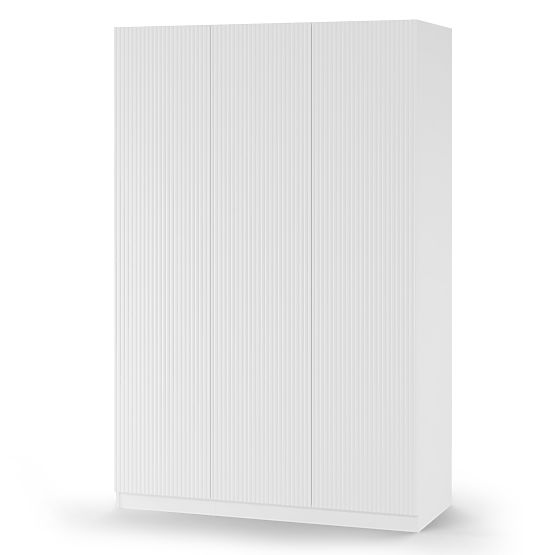 Three-door Neroli Wardrobe, Simple Grooves, White