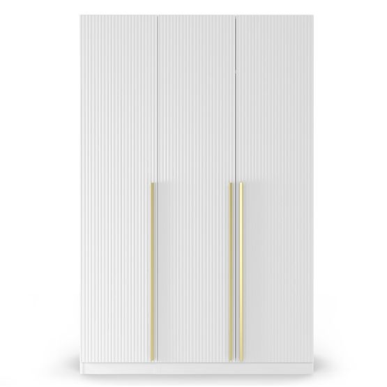 Three-door Neroli Wardrobe, Simple Grooves, White