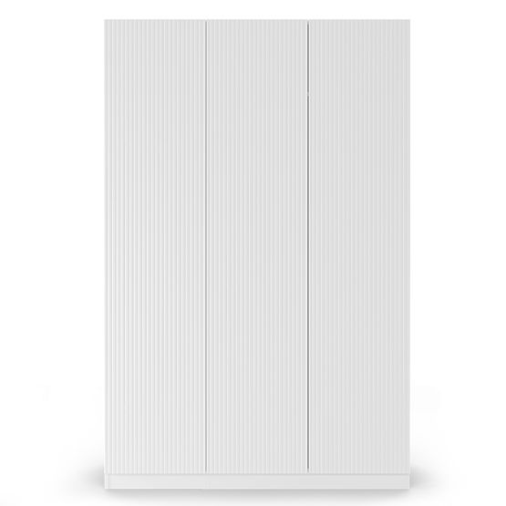 Three-door Neroli Wardrobe, Simple Grooves, White