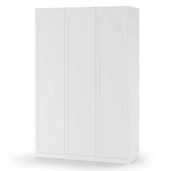 Three-Door Wardrobe Neroli, Arched Front, White
