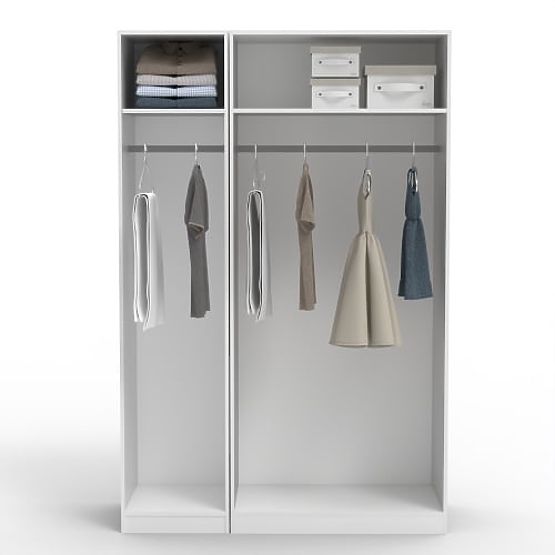 Three-Door Wardrobe Neroli with Mirror, White