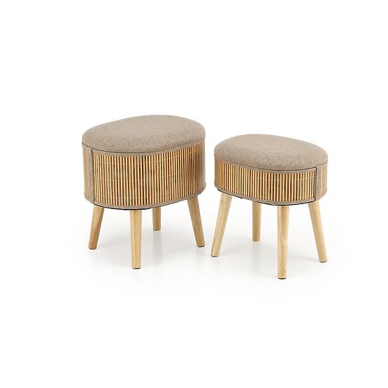 TICO Set of 2 Storage Ottomans, Beige (1p=1pc)
