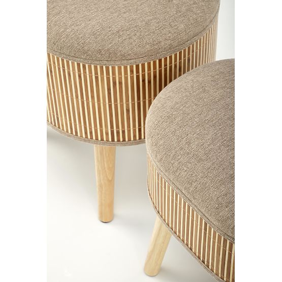 TICO Set of 2 Storage Ottomans, Beige (1p=1pc)