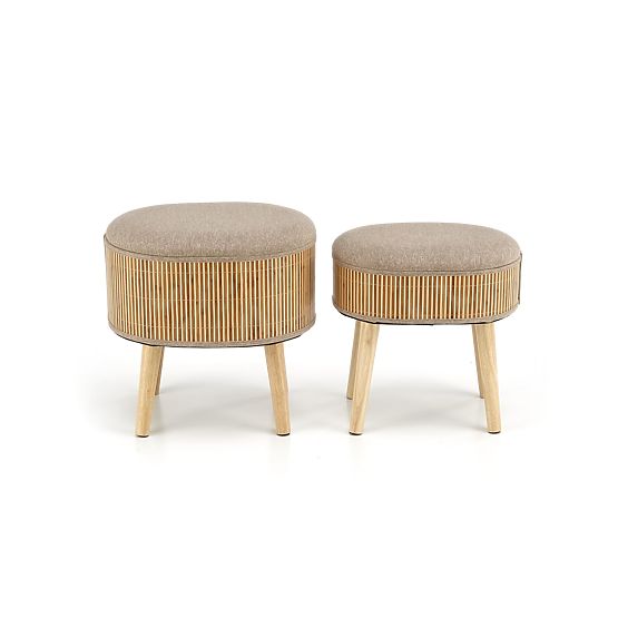 TICO Set of 2 Storage Ottomans, Beige (1p=1pc)