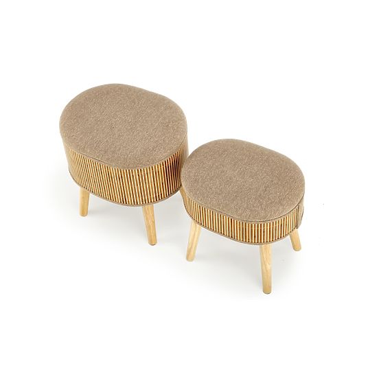 TICO Set of 2 Storage Ottomans, Beige (1p=1pc)