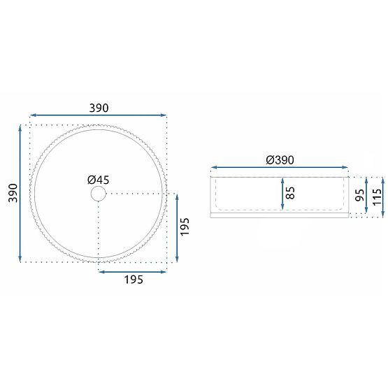 Timeless Rea Cristal Grey 39 Washbasin