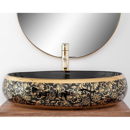 Timeless Rea Meryl Black / Gold Washbasin