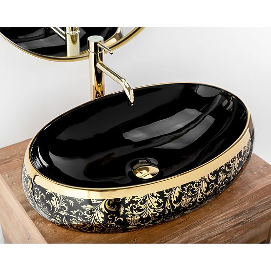 Timeless Rea Meryl Black / Gold Washbasin