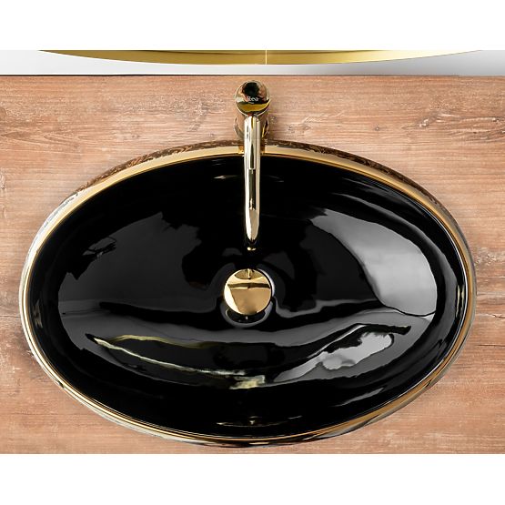 Timeless Rea Meryl Black / Gold Washbasin