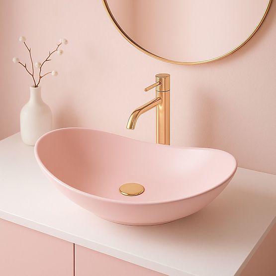 Timeless Rea Royal Powder Pink Matt Washbasin