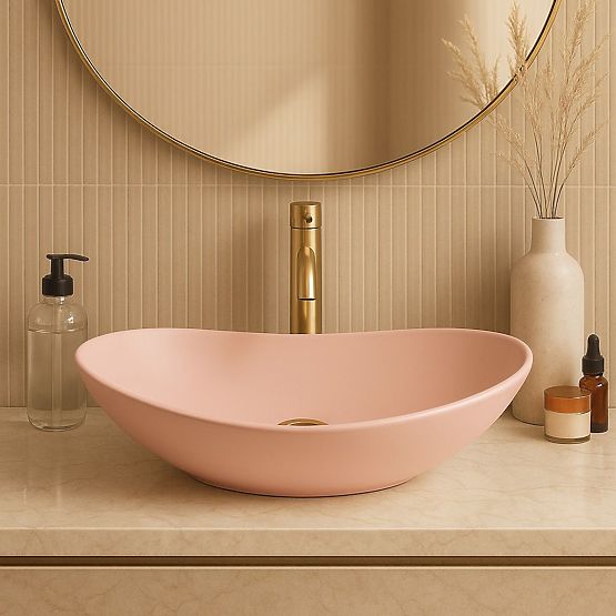 Timeless Rea Royal Powder Pink Matt Washbasin