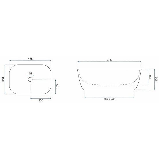 Timeless Washbasin Rea Belinda White GOLD BRUSH