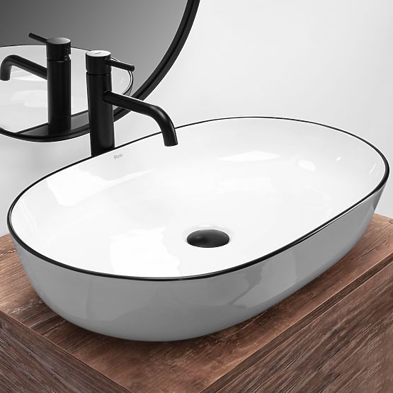 Timeless Washbasin Rea CLEO 61 Black Edge
