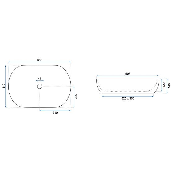 Timeless Washbasin Rea CLEO 61 Black Edge