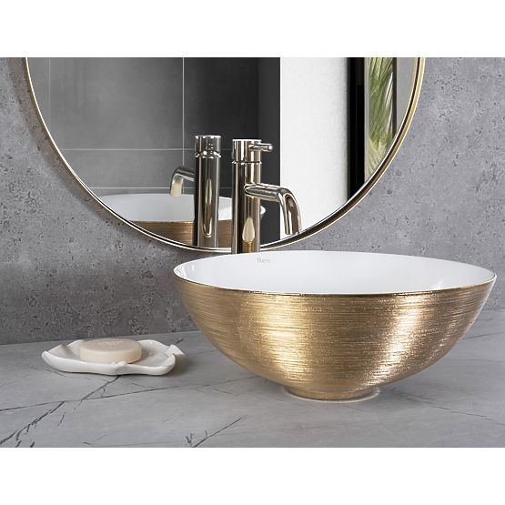 Timeless Washbasin REA STELLA WHITE GOLD BRUSH