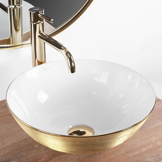 Timeless Washbasin REA STELLA WHITE GOLD BRUSH