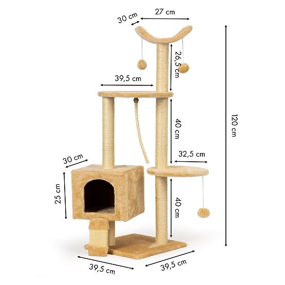 Tower cat scratching post and climbing frame