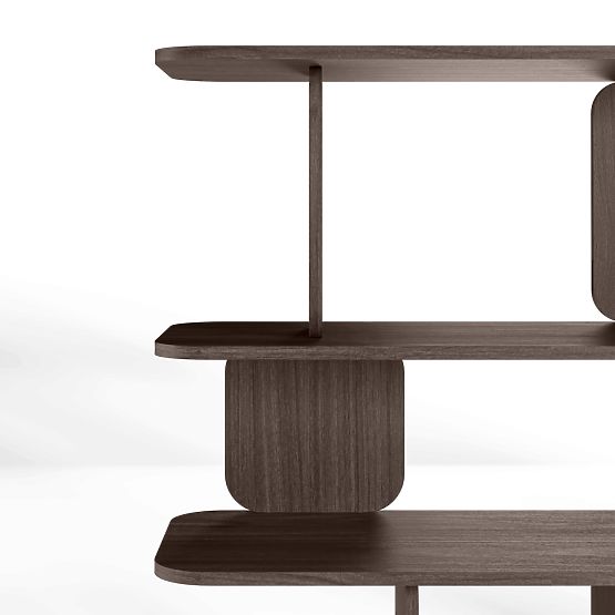 Tulumo Shelf 200 cm, Rounded, Walnut Villa