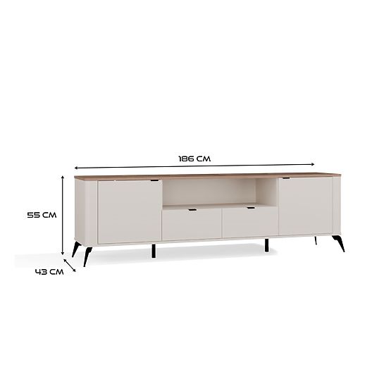 TV Cabinet CORDOBA 2S2S Cashmere Beige Oak Castello TV Cabinet 2 Drawers