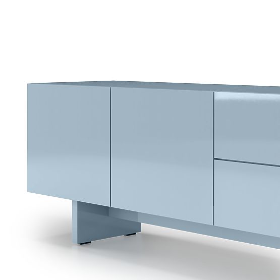 TV Cabinet Glim, Blue Smoke, Glossy