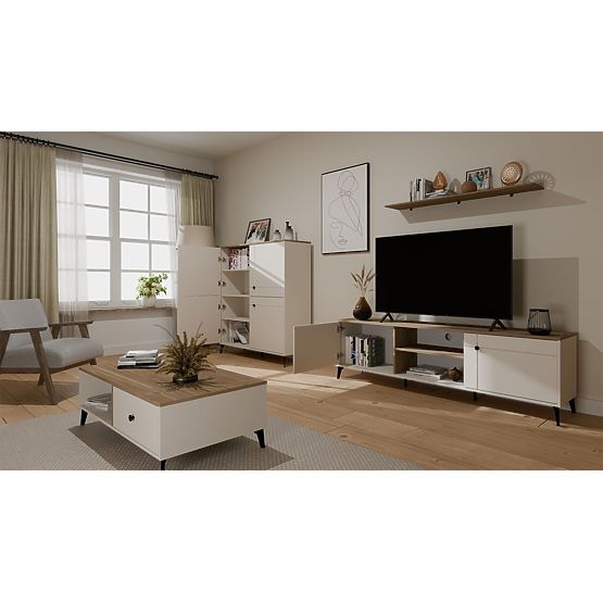 TV Cabinet POINT 2D Cashmere Beige Oak Castello TV Cabinet 2 Doors