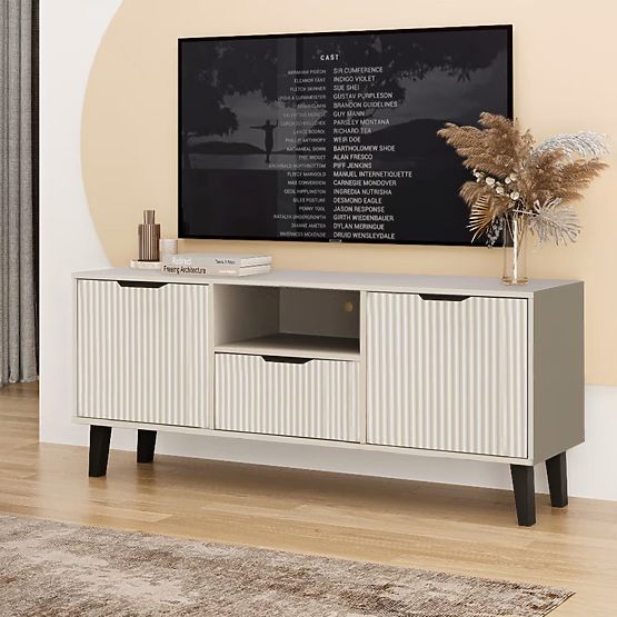 TV Cabinet Scandi 2D1S SLIM Cashmere Beige