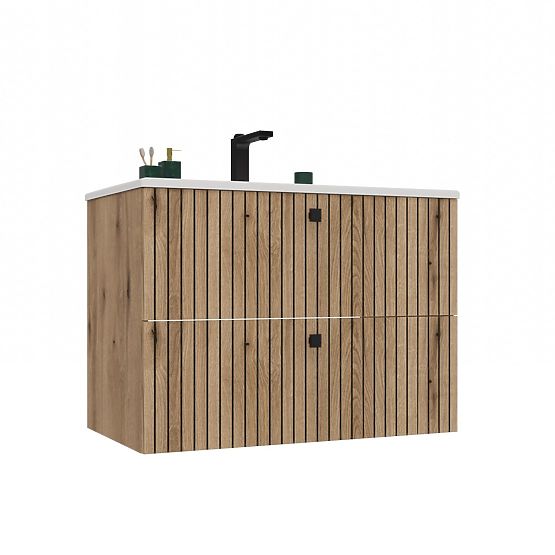 UNDER-SINK CABINET TIGO 80 2S EVOKE OAK GROOVED FRONT + SINK