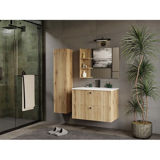 UNDER-SINK CABINET TIGO 80 2S EVOKE OAK GROOVED FRONT + SINK