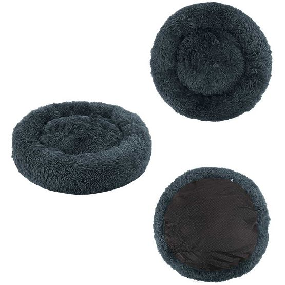 Universal Plush Bed for Dogs and Cats S 40cm - Dark Gray