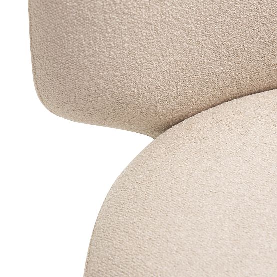 Upholstered Armchair Elaine Beige, Boucle, Rounded Shapes