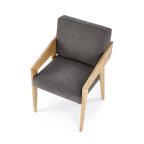 Upholstered armchair Freedom - gray / solid wood