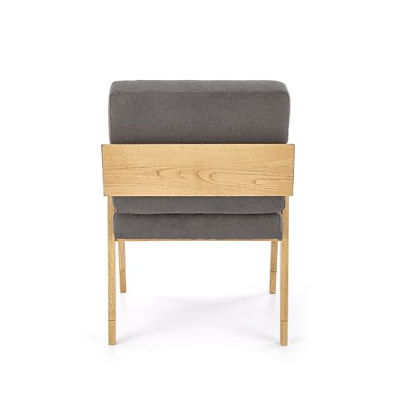 Upholstered armchair Freedom - gray / solid wood