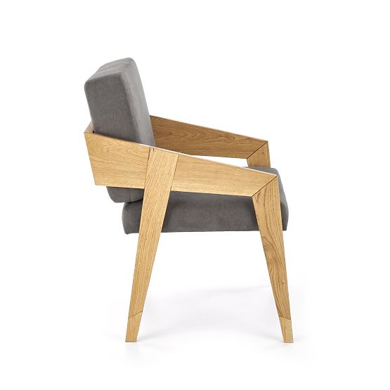 Upholstered armchair Freedom - gray / solid wood